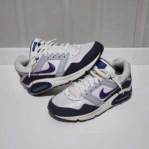 Vintage Nike Air Max Navigate Shoes White Silver Purple Womens Size 8.5